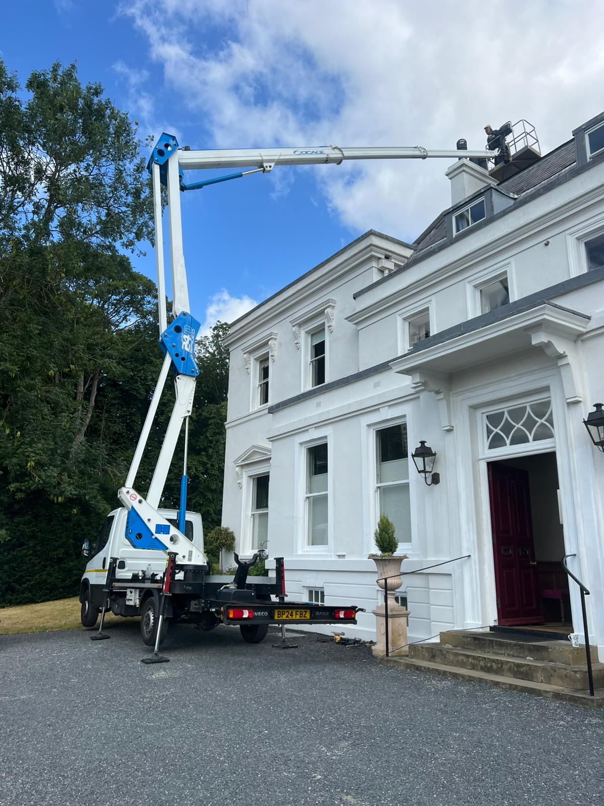 Chimney repair from cherry picker in Clapham